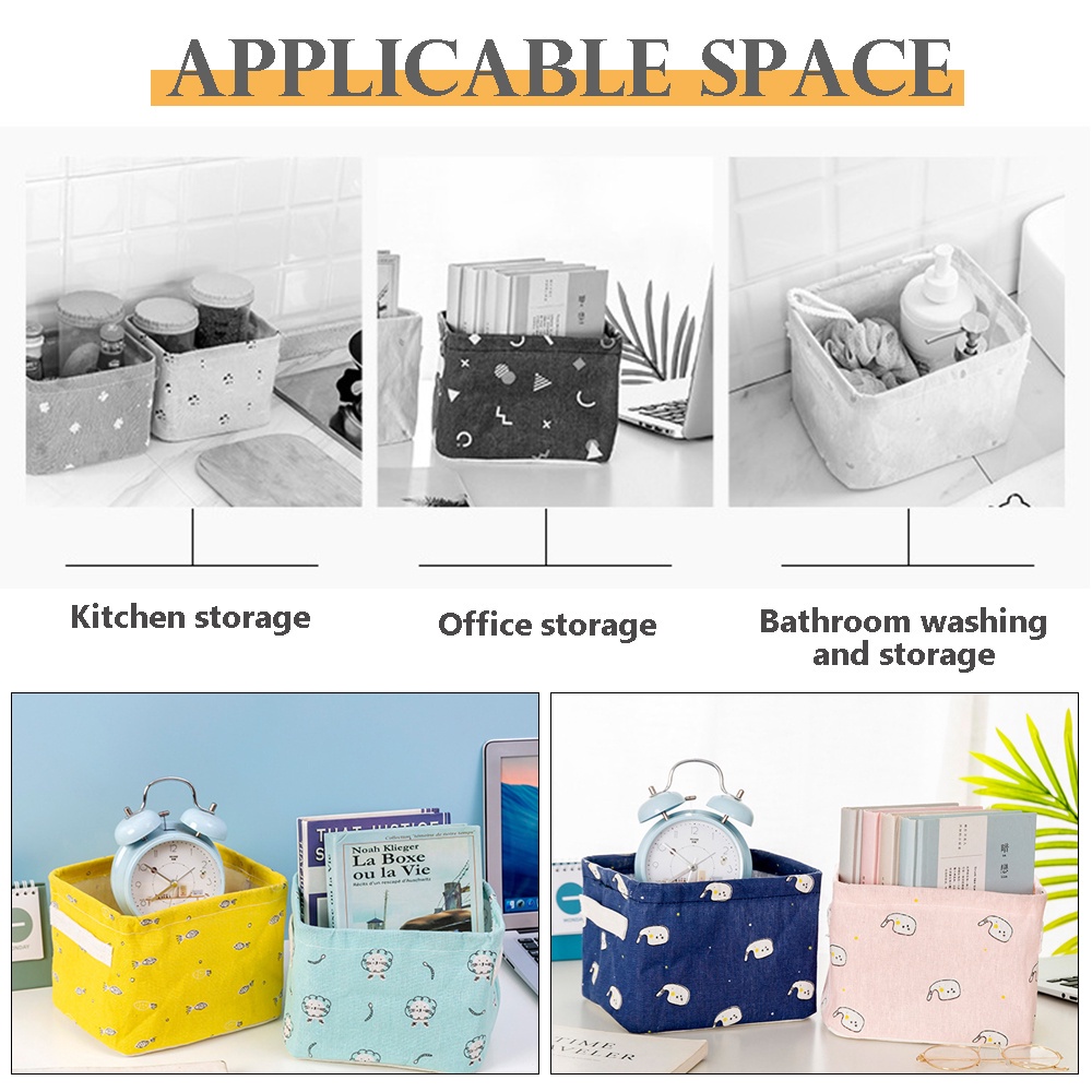 Giỏ vải bạt đựng đồ dùng cá nhân văn phòng đáng yêu bắt mắt cổ điển