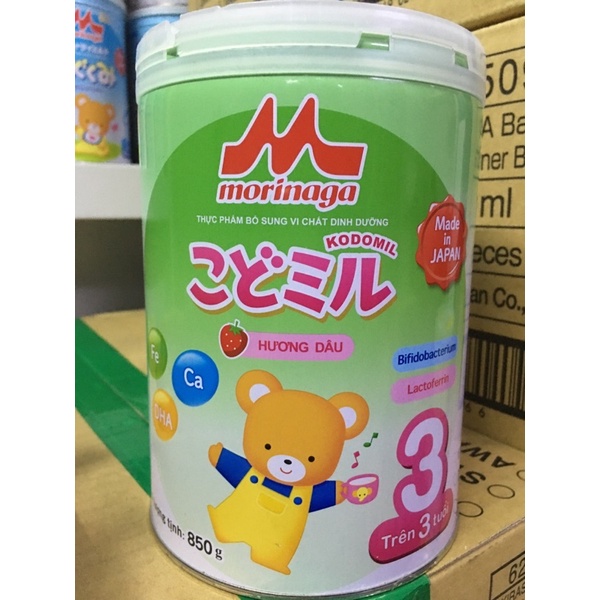 Sữa Morinaga Số 3 Kodomil(850G, Vị Dâu, Tách Đai , Date Th4/24)