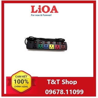 Ổ cắm kéo dài đa năng 6 ổ 6 công tắc Lioa - 6DOF32N màu đen