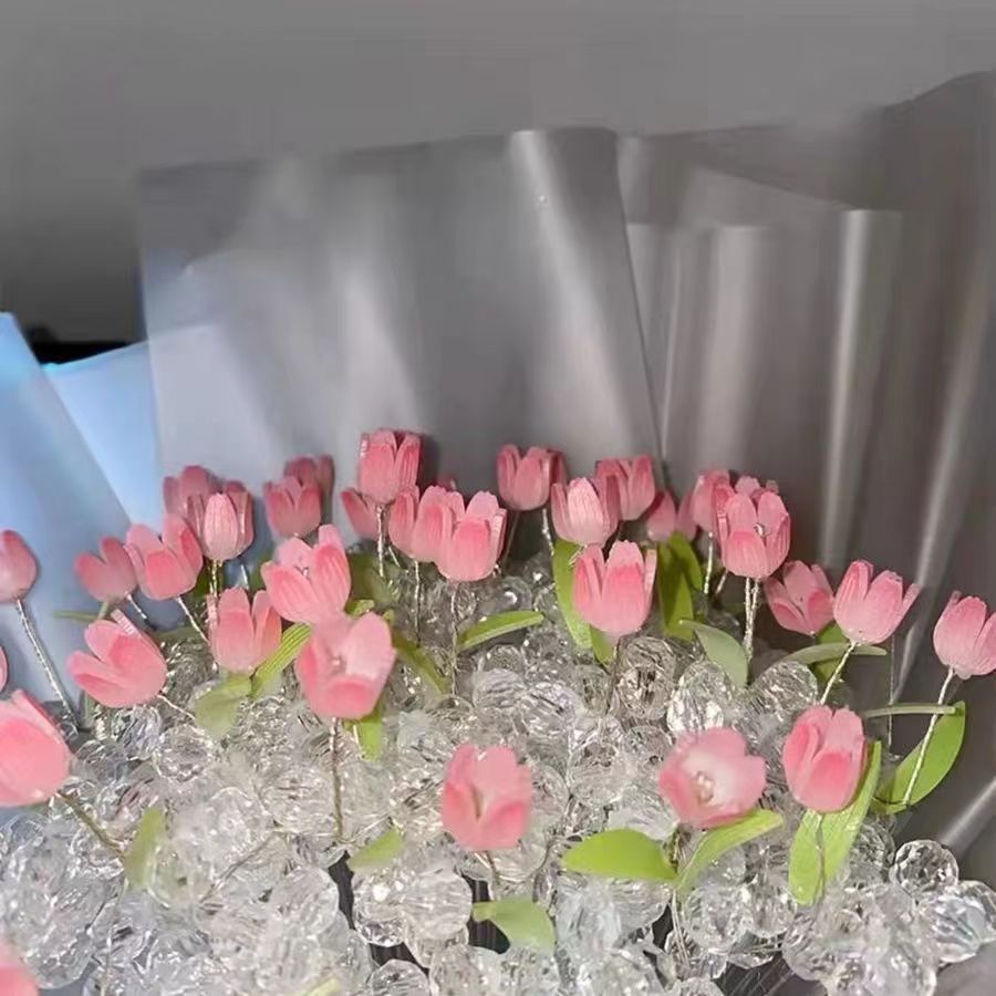 Bó Hoa Tulip Đèn Led Thu Gọn Được Làm Thủ Công Sáng Tạo Nhiều Màu Sắc Trang Trí Nội Thất