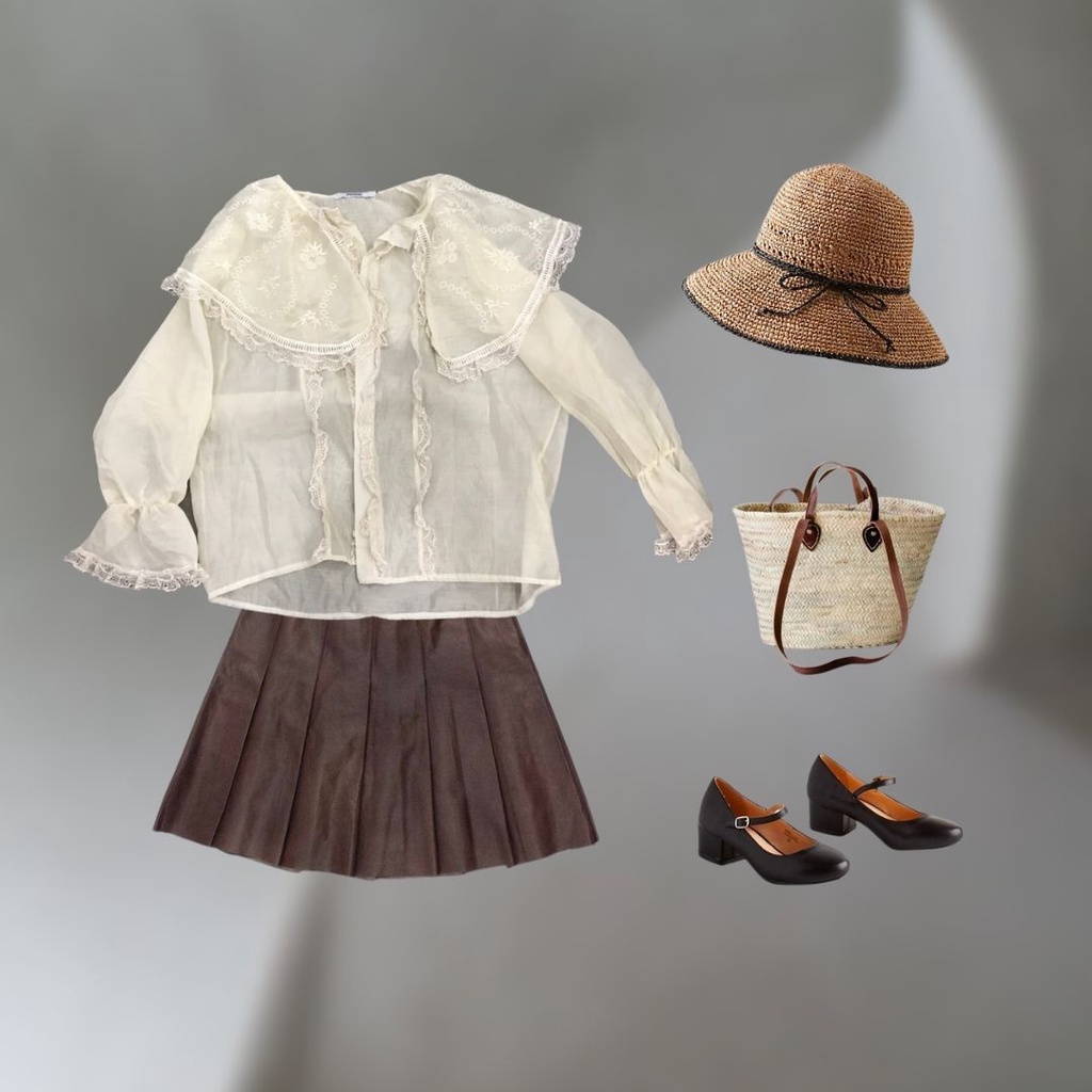 Áo voan cổ xoè cách điệu [Thanh lý Kido / Joiedesroses / Libe / Tí ngoan / Sweater Weather ]