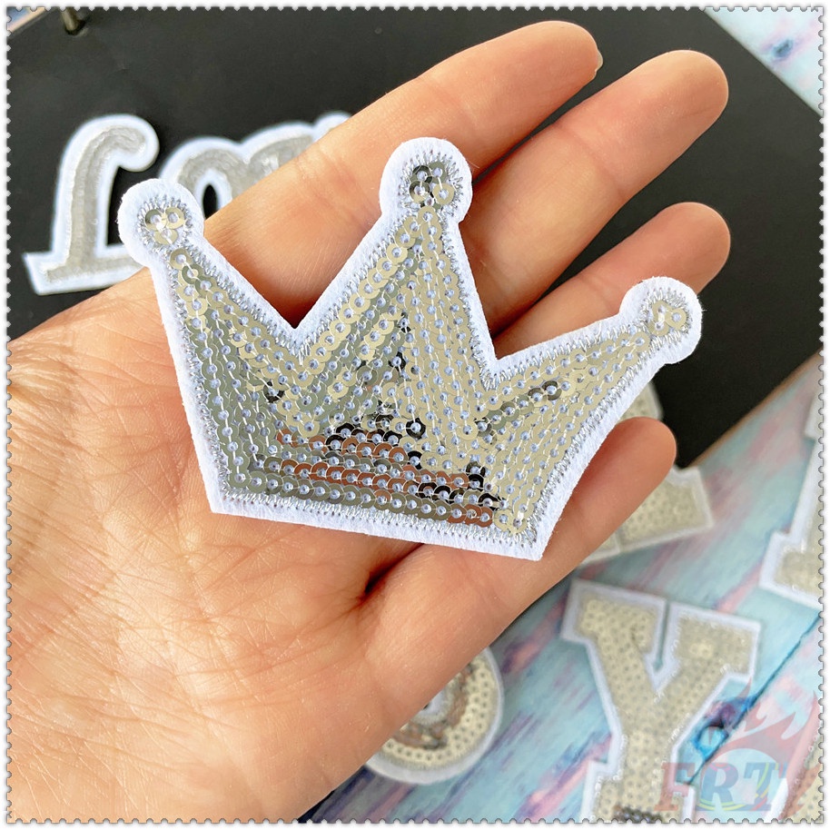 ✿ Sticker Ủi Thêu Hình Chữ Cái &amp; Love &amp; Vương Miện ✿ 1 Sticker Ủi Thêu Hình Huy Hiệu