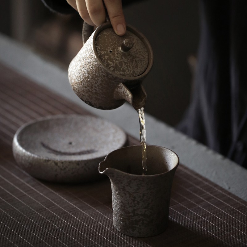 Cổ Gỉ Tráng Men Gốm Sứ Ấm Trà Vintage Handmade Ấm Trà Mơ Kung Fu Trà Đá Theo Phong Cách Nhật Bản Nồi