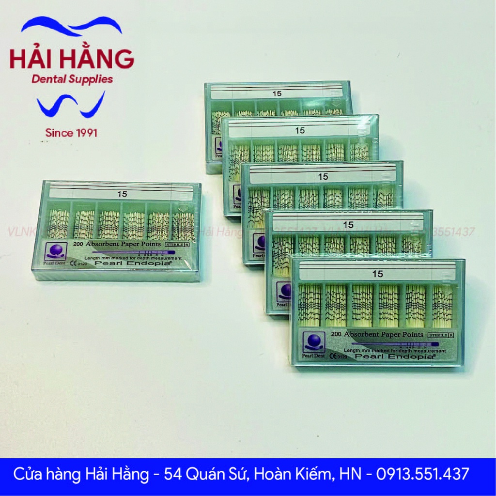 Côn giấy Pearl Endopia cho file tay có vạch Hàn Quốc – Absorbent Paper Points