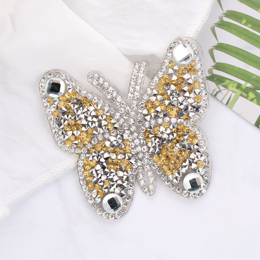 Miếng vá ủi nhiệt thêu trang trí quần áo hình bướm cao cấp DIY