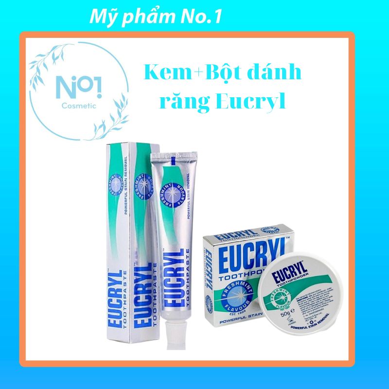 ( chính hãng) Bột tẩy trắng răng / kem trắng răng Eucryl - Anh Quốc