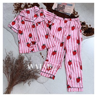 pijama lụa cộc tay quần dài