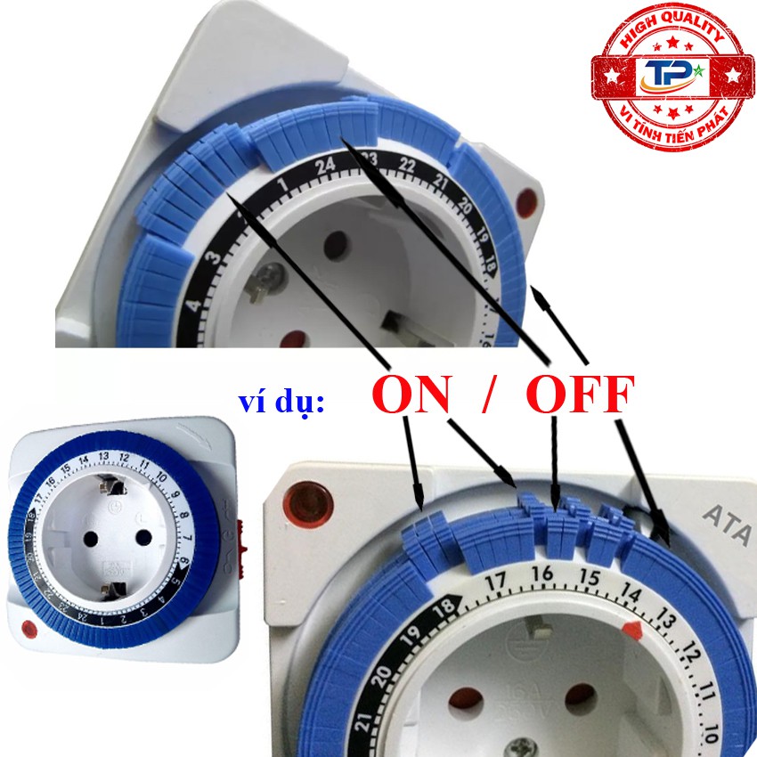 Timer ổ cắm hẹn giờ cơ 24h tắt mở điện ATA AT-16 rất hữu ích và thông minh