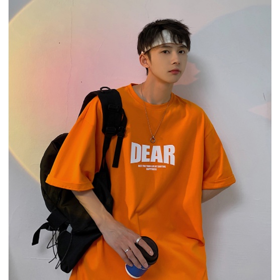 Áo Thun Tay Ngắn Dáng Rộng In Chữ Phong Cách Hàn Quốc Thời Trang Mùa Hè Cho Nam Size M-8XL