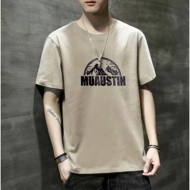 Triple A💕Korean version of the 2021 new short-sleeved T-shirt men's trend slim bottoming shirt youth plus size round neck t-shirt trend