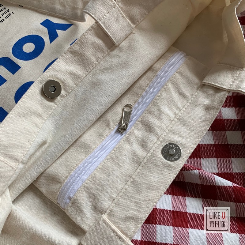 Túi tote Youth form đáy vuông vải canvas