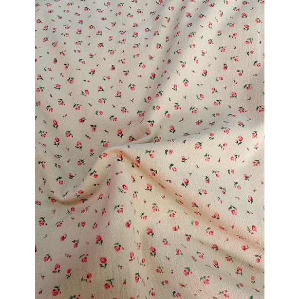 Vải thô đũi 100% cotton in hoa siêu xinh , phù hợp may váy áo , mũ …