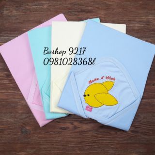 Chăn ủ mùa hè cotton có mũ / chăn màu thêu hình