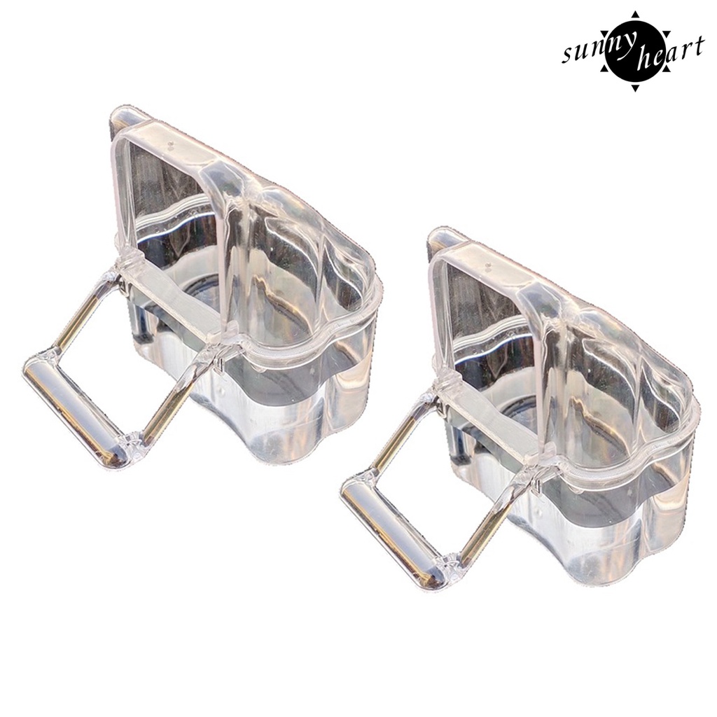Set 2 Bát Đựng Nước Uống Trong Suốt Dành Cho Chim Vẹt