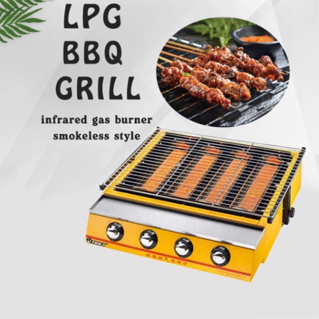 [Mã 253ELSALE hoàn 7% đơn 300K] Bếp nướng thịt, BBQ 4 đầu đốt dùng gas - Bếp nướng ga 4 trụ ETON ET-K255