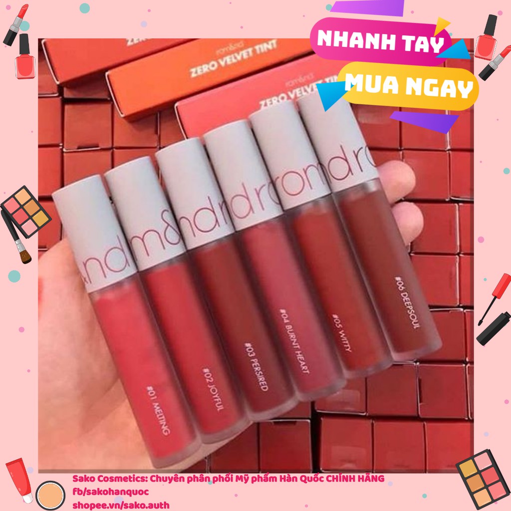 (Sẵn Đủ Màu) Son Kem Romand Zero Velvet Tint | BigBuy360 - bigbuy360.vn