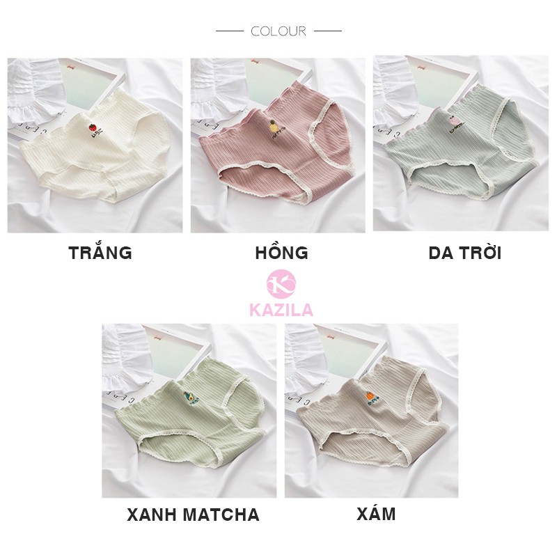 [Mã 12FASHIONSALE1 giảm 10K đơn 50K] Quần lót nữ hình trái cây dễ thương, quần lót cotton xuất Nhật Kazila QLH71 | BigBuy360 - bigbuy360.vn