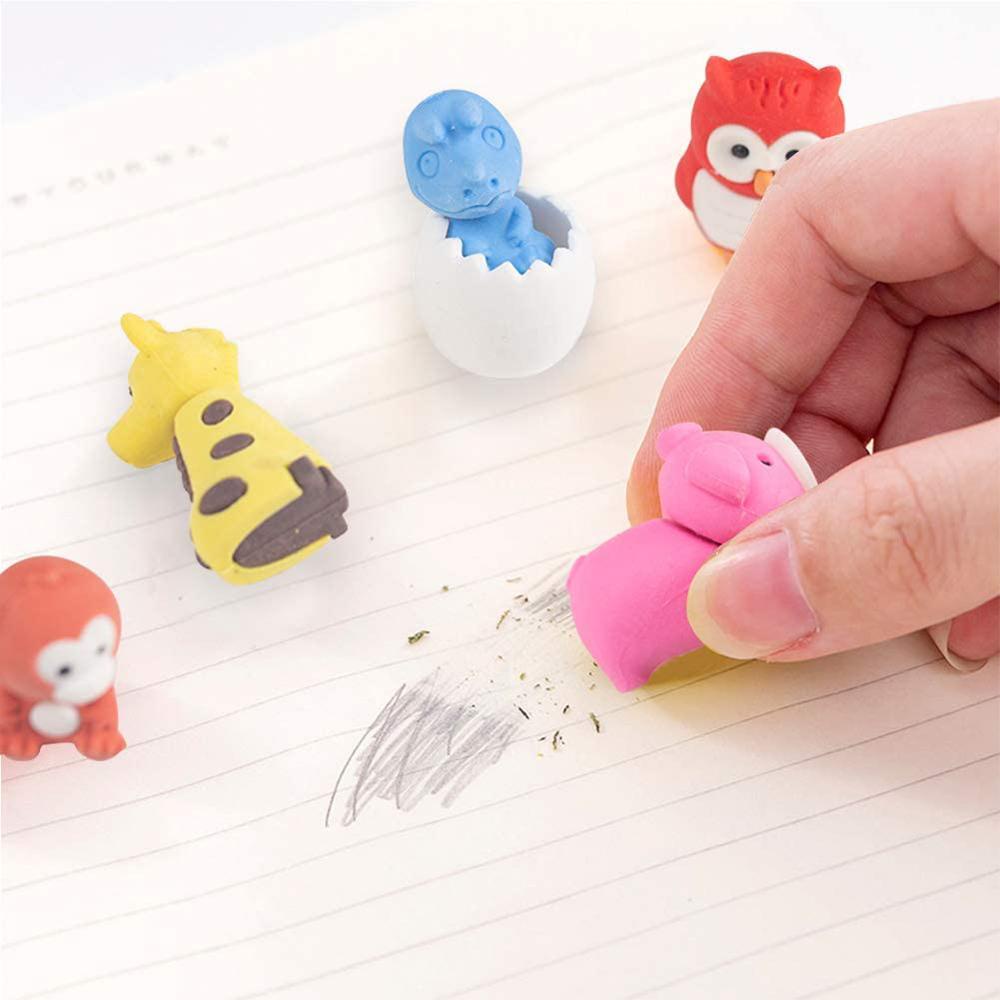 PRESTON Cục Tẩy Bút Chì Hình Động Vật Hoạt Hình Không Độc Hại