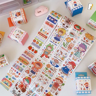 [Hàng có sẵn] Sticker cuộn, hình dán trang trí Cô bé