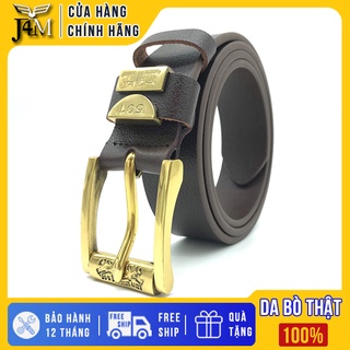 Thắt Lưng Nam Da Bò Nguyên Miếng Mặt Đồng Đúc Nguyên Khối TLN01