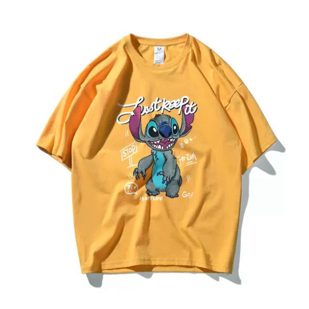 Áo thun phông tay lỡ form rộng nhiều màu Unisex Stitch Just Keep ATIN88 - Áo Phông Chất liệu vải cotton mềm mượt | BigBuy360 - bigbuy360.vn