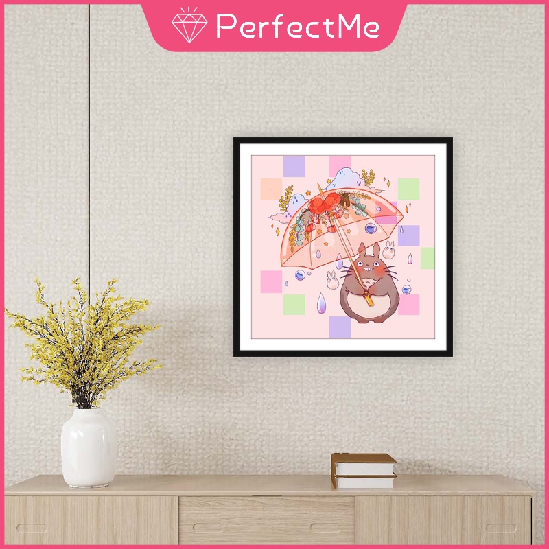 Bộ Tranh Đính Đá 5D Tự Làm 30x30cm Hình Totoro Hoạt Hình Trang Trí Nhà Cửa