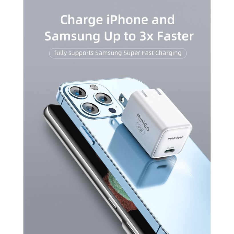 Củ Sạc Nhanh Innostyle Minigo GAN II 30W PD/PPS Dành Cho iPhone 14/13/12 Series
