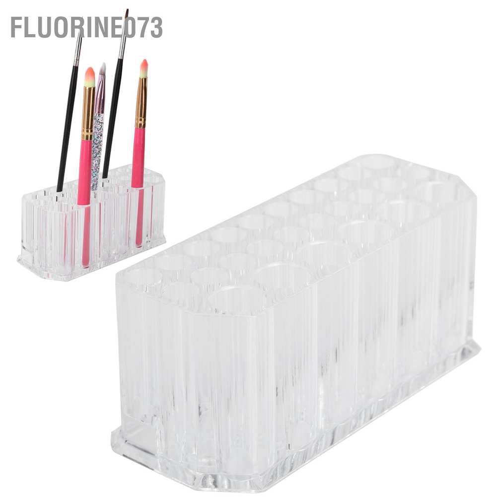 Kệ đựng cọ trang điểm acrylic trong suốt 26 lỗ bút kẻ mắt hộp lưu trữ bút chì kẻ lông mày hoàn thiện giá đỡ 【Fluorine073】