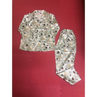 Bộ đồ ngủ Pijama gucci màu xanh vải lụa