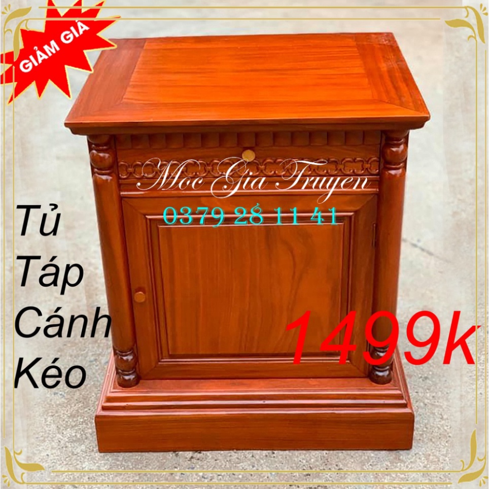 TỦ TÁP GỖ HƯƠNG KÊ ĐẦU GIƯỜNG CÓ CÁNH VÀ NGĂN KÉO CAO 60X50X40
