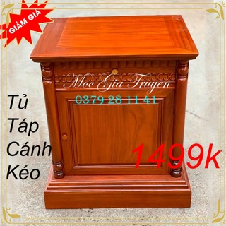Tủ táp gỗ hương kê đầu giường có cánh và ngăn kéo cao 60x50x40