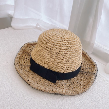 Nón Cói Rộng Vành Phối Ren Phong Cách Hàn Quốc Mẫu Mới Dành Cho Nữ Đi Biển