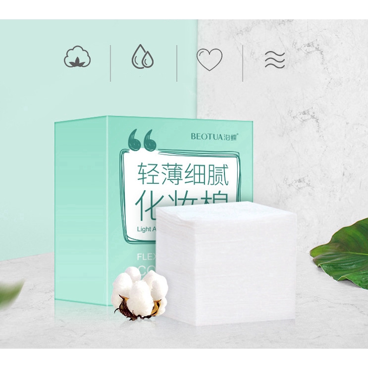 [Hàng mới về] Hộp 100 bông tẩy trang làm từ cotton tự nhiên màu trắng