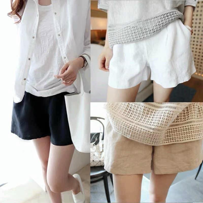 Quần Short Đũi Trơn ZR PEONYB Nữ [FREESHIP] 🌸 Shorts đùi ống rộng cạp chun basic màu ĐEN | TRẮNG | BE Ulzzang 🌸