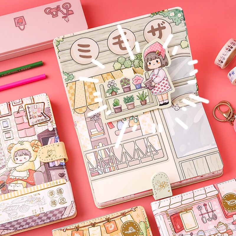 Set 112 tấm sổ tay từ tính họa tiết hoạt hình lãng mạn dễ thương