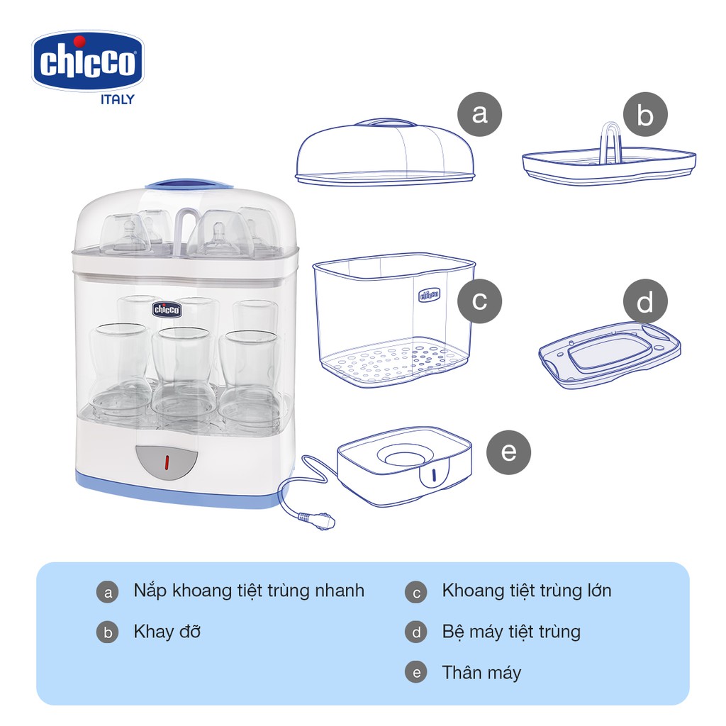 Máy tiệt trùng CHICCO 114585 đa năng 3&amp;1  bảo hành chính hãng 1 năm