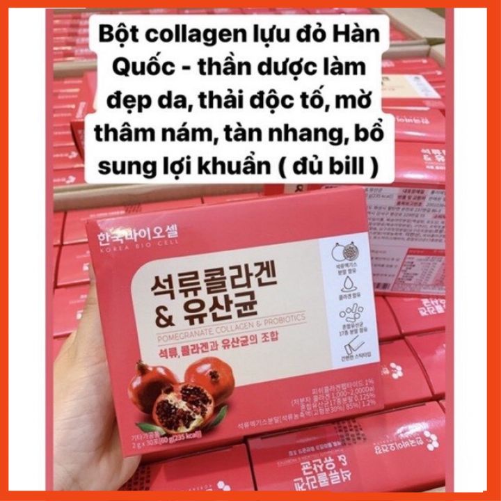 Collagen Lựu Đỏ 30 Gói [MẤU MỚI 2021] đẹp da, thải độc gan, mờ nám của hàn quốc