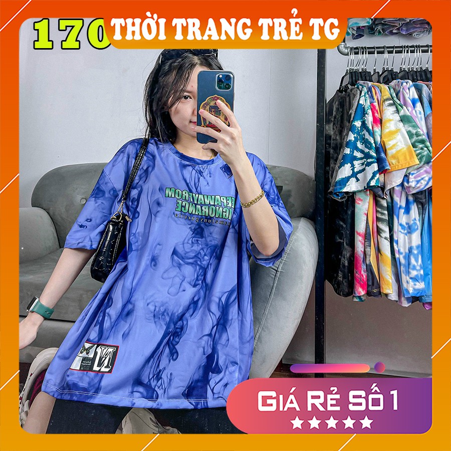 Áo thun loang màu 𝑭𝒓𝒆𝒆𝒔𝒉𝒊𝒑 Áo phông unisex LR22 vải cotton xượt poli co giãn thấm hút tốt, không xù lông