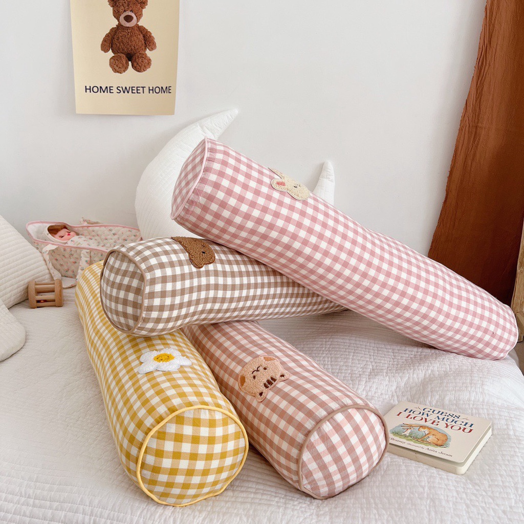 Gối ôm dài cho bé yêu Gấu Bear chất liệu Cotton Linen.