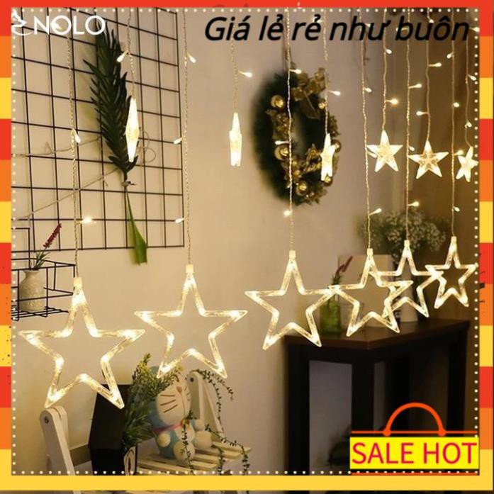 Bộ Dây Đèn Led Trang Trí 12 Ngôi Sao Chiều Dài 5M Có Ánh Sáng 7 Màu Và Ánh Sáng Vàng