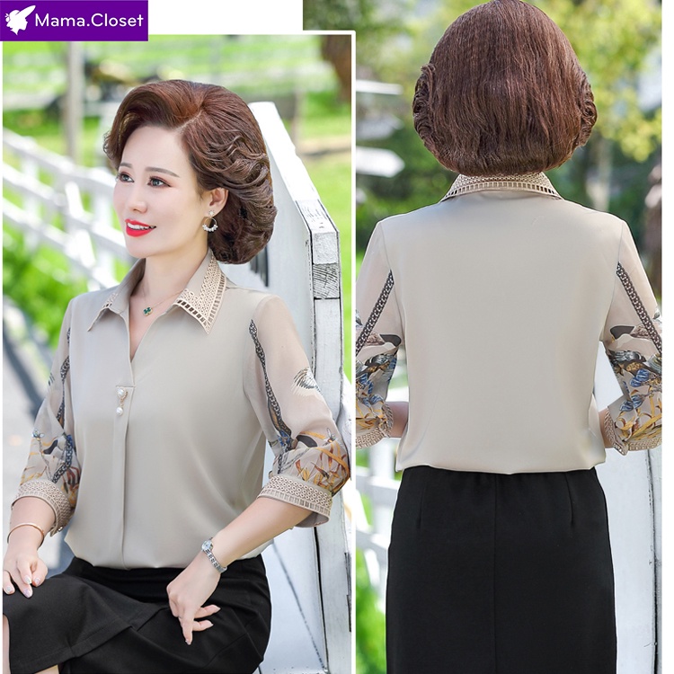 #C6036 AÓ SƠ MI LỤA QUẢNG CHÂU CAO CẤP CHO NGƯỜI TRUNG NIÊN, QUÀ TẶNG Ý NGHĨA CHO MẸ. CHẤT VẢI THOÁNG MÁT, SANG TRỌNG &lt;3
