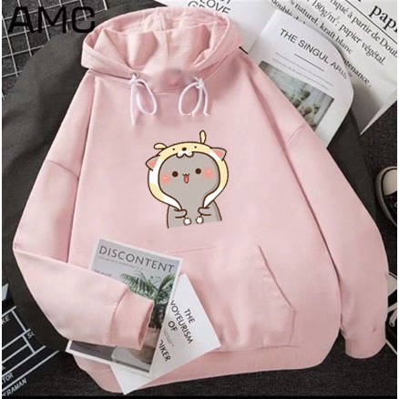 Áo Hoodie Unisex Mùa Đông Ấm Áp Chất Nỉ Nam Nữ In Mèo Đội Mũ Len Xinh Cute Phong Cách Hàn Quốc Mặc Đi Học Đi Chơi