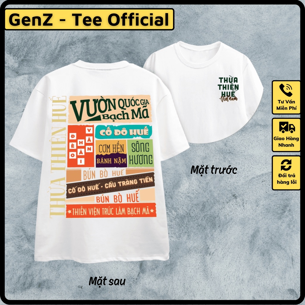 Áo Thun Local Brand Tỉnh Thừa Thiên Huế, Áo 63 Tỉnh Thành Nam Nữ Form Rộng Unisex Genz Cá Tính