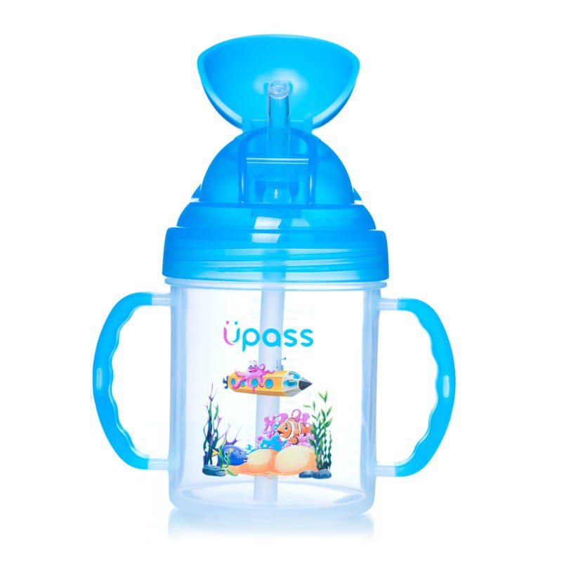 Cốc tập uống 2 tay cầm vòi hút mềm Upass 200ml UP0732