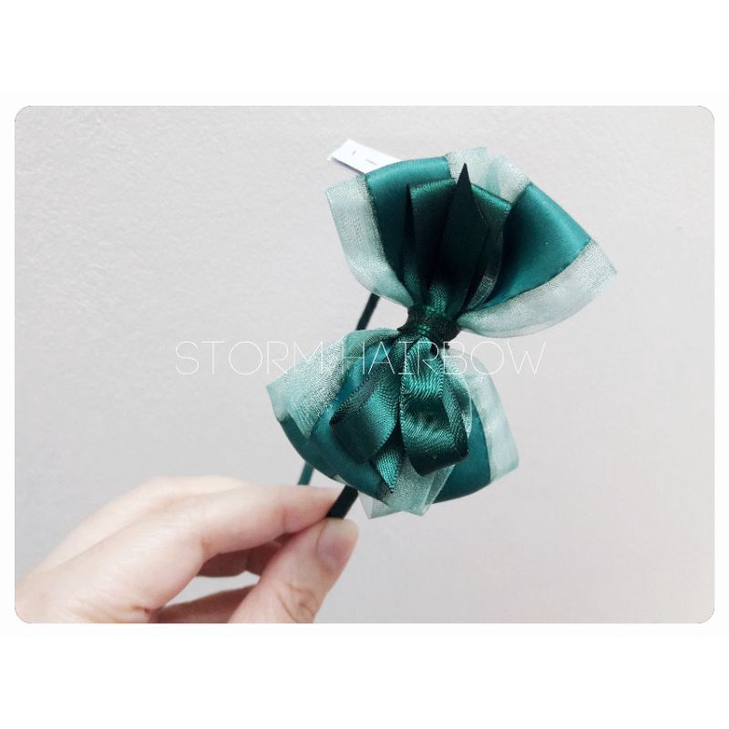 Storm Hairbow - Bờm handmade xanh forest