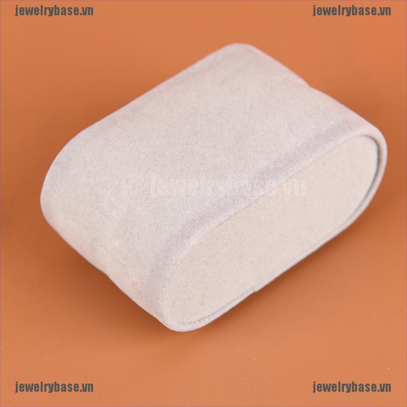 [Base] 1pc Ivory/Cream Suede Watch Cushions Watch Pillows for Case Box Display NEW [VN]