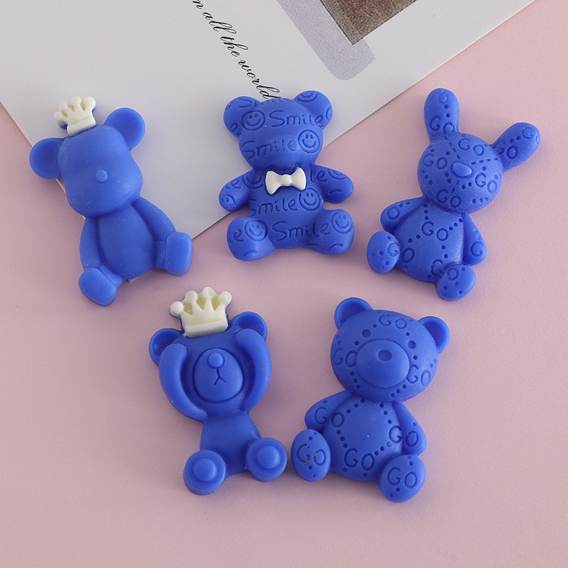 Charm (C417) slime/ Dụng Cụ Charm Trang Trí [Ko Keo &amp; Nút] Ảnh Sinh Động Màu Xanh Lam Độc Đáo