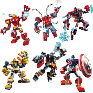 Đồ chơi mô hình Avengers Iron man / Spiderman / Thanos nhiều kiểu tùy chọn tự lắp ráp vui nhộn cao cấp