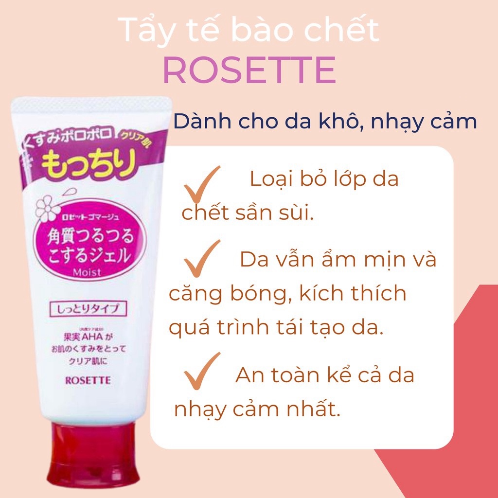 Gel tẩy da chết, tẩy tế bào chết ROSETTE chính hãng 120g - Sopi Store