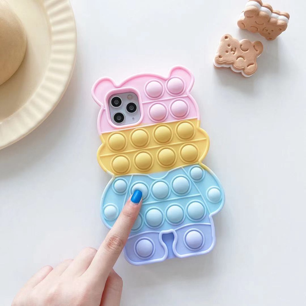 Ốp Điện Thoại Chống Sốc Hình Gấu Vui Nhộn Cho For iPhone 6 7 8 Xs Max Xr 11 12 Mini Pro Max Se